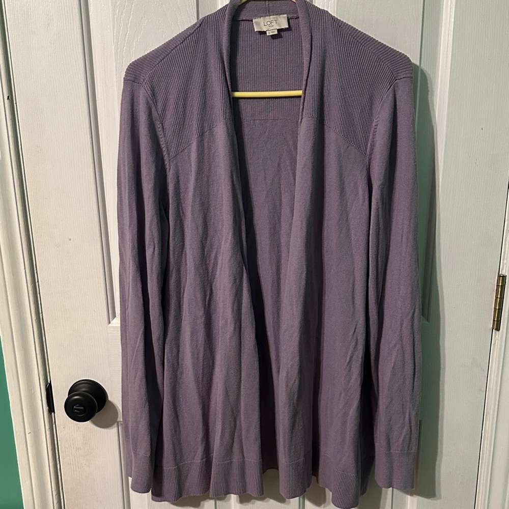 0095 LOFT Purple Women's‎ Cardigan Sweater size XL